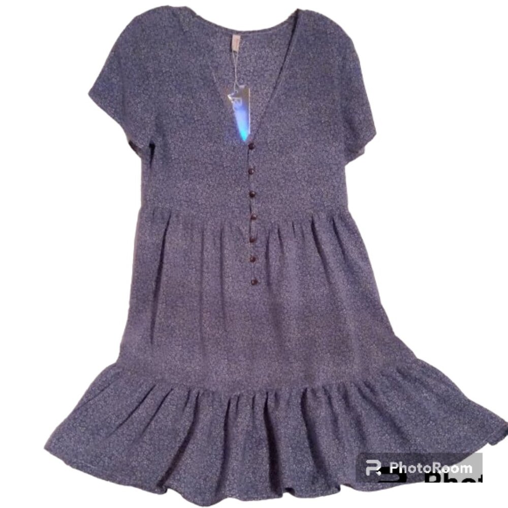 Romwe boho blue dress sz S NEW